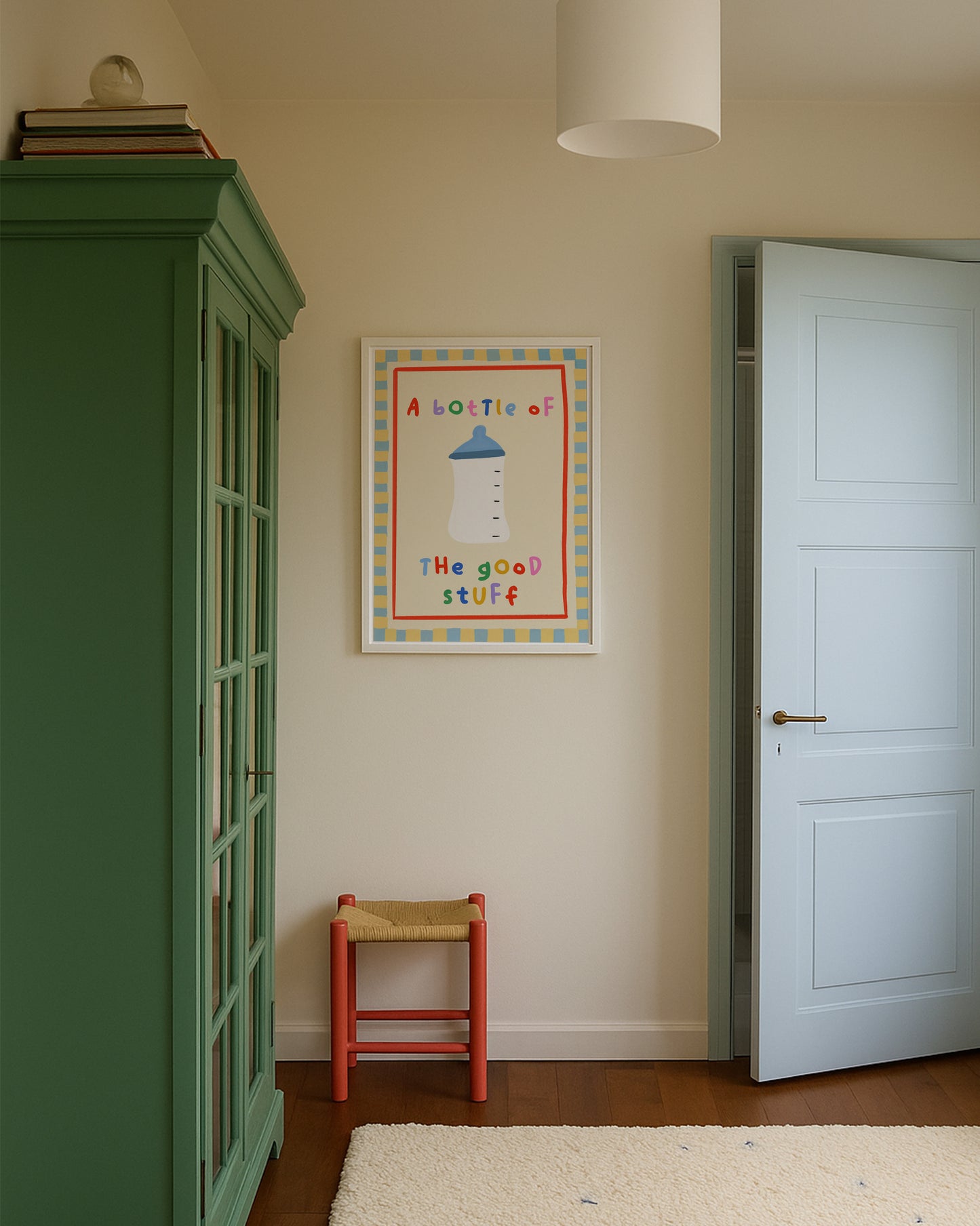 Bottle Of The Good Stuff Kids Art Print