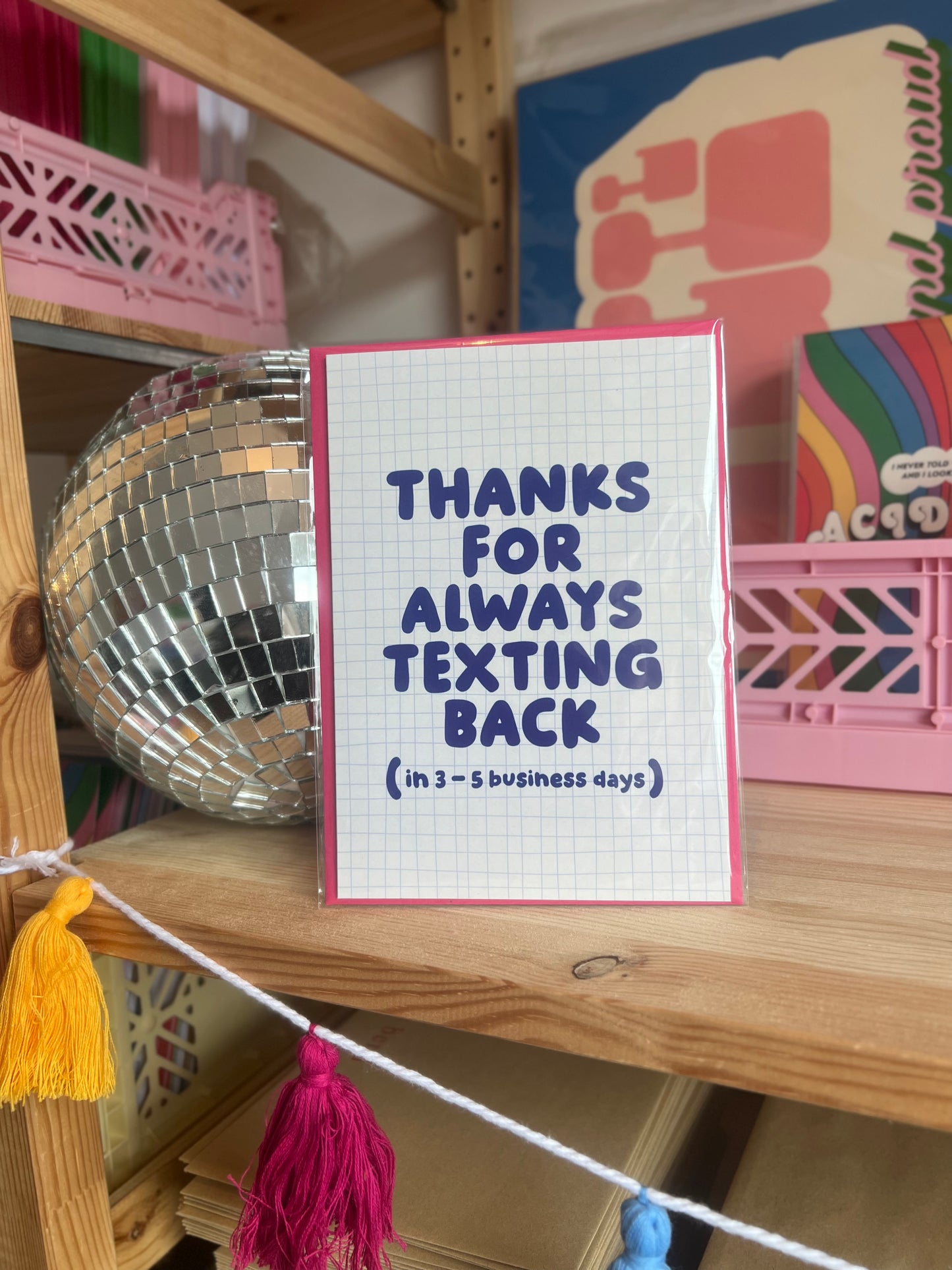 Thanks for always texting back Card