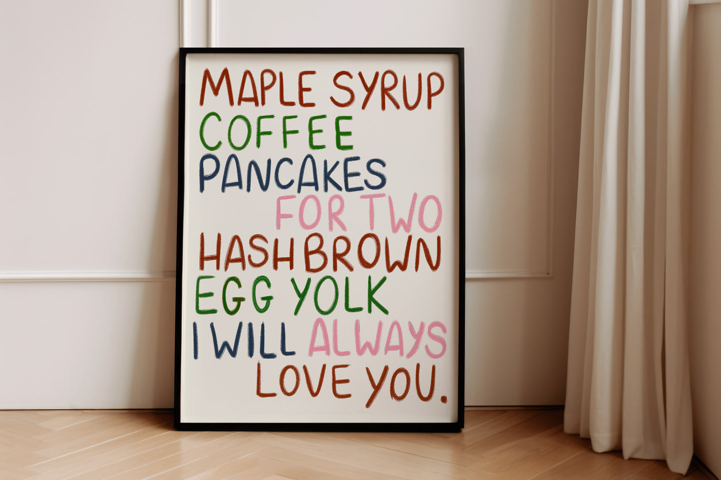 Maple Syrup, Coffee, Pancakes For Two... Print
