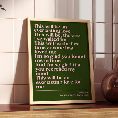 Personalised Lyric Print