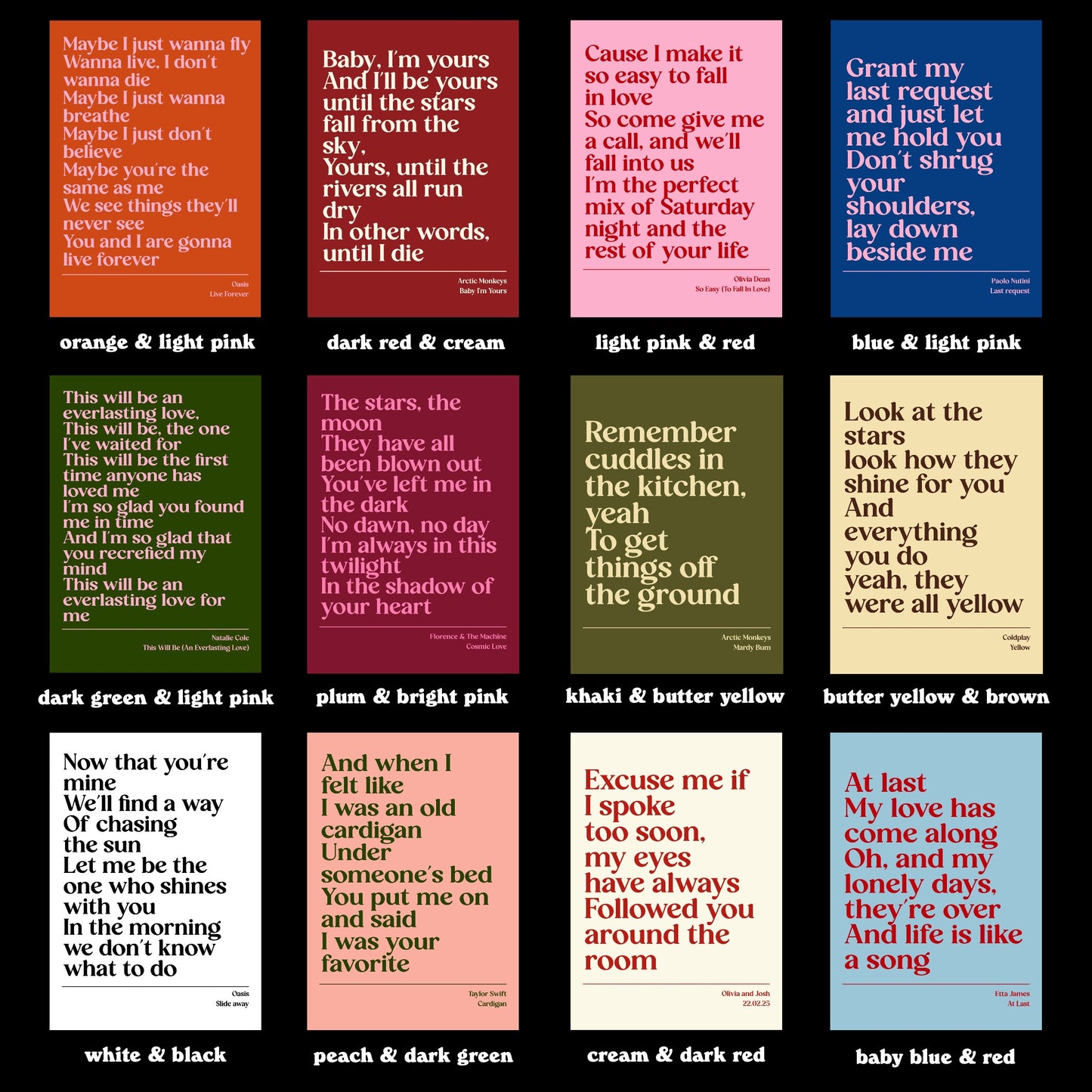 Personalised Lyric Print