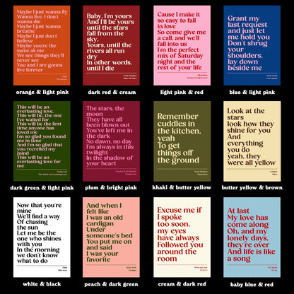 Personalised Lyric Print