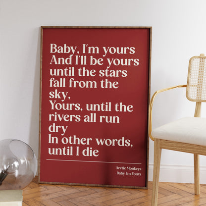 Personalised Lyric Print