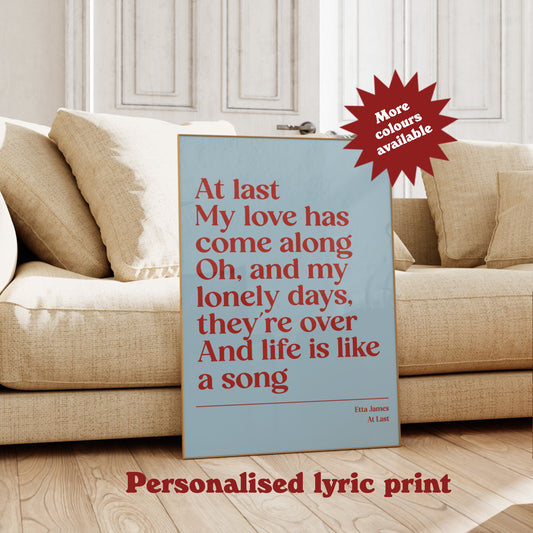 Personalised Lyric Print