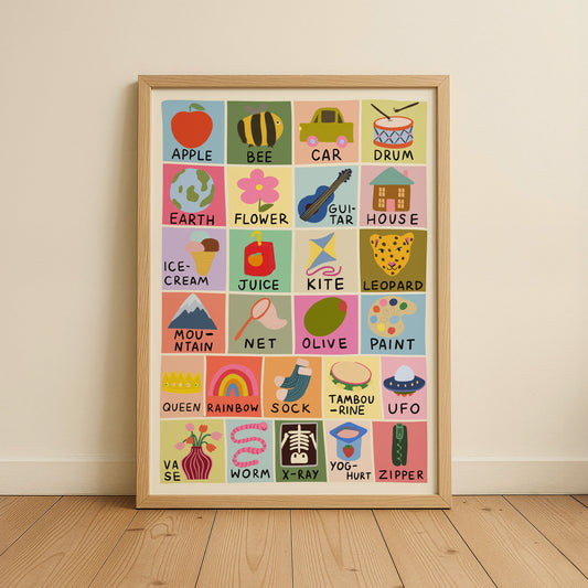 Alphabet Kids Art Print