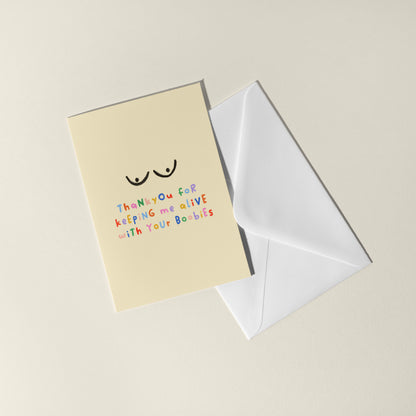 Funny Mum Boobies Card