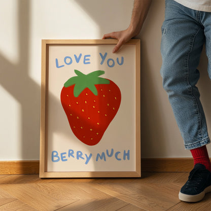 Love you Berry Much Kids Art Print