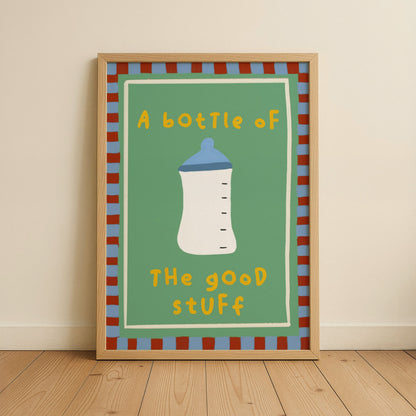 Bottle Of The Good Stuff Kids Art Print