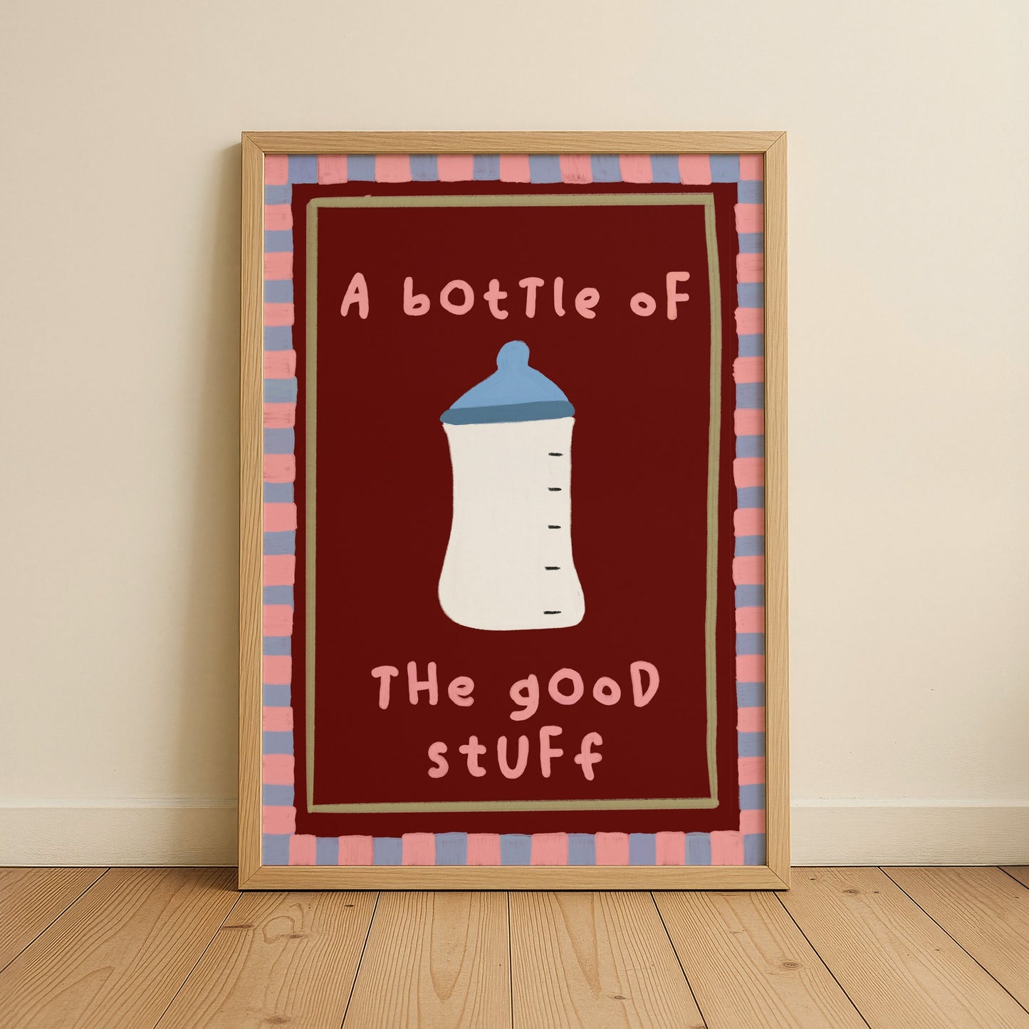 Bottle Of The Good Stuff Kids Art Print