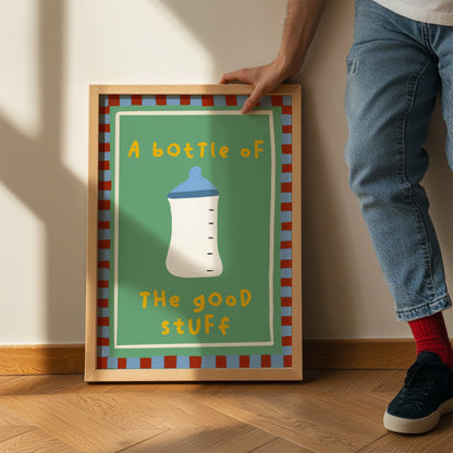 Bottle Of The Good Stuff Kids Art Print