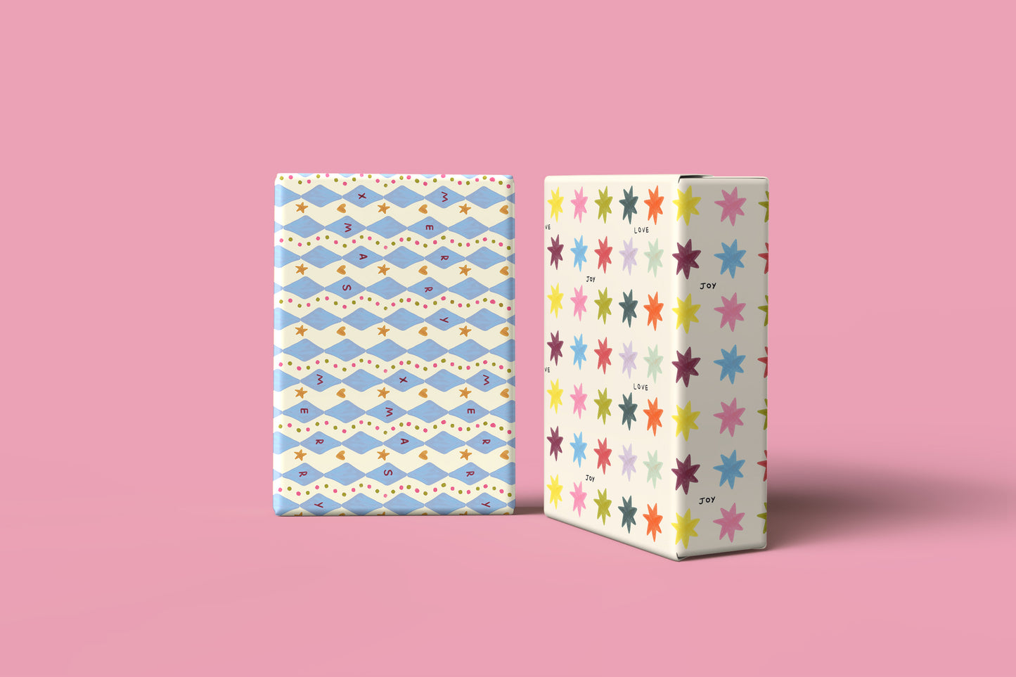 Love & Joy Star Pattern Gift Wrap