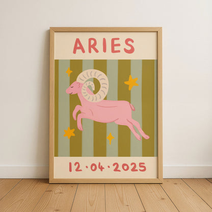 Horoscope Kids Personalised Birthday Art Print