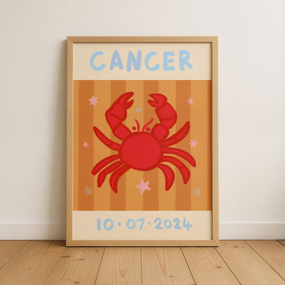 Horoscope Kids Personalised Birthday Art Print