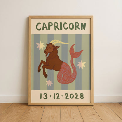 Horoscope Kids Personalised Birthday Art Print