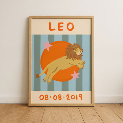 Horoscope Kids Personalised Birthday Art Print