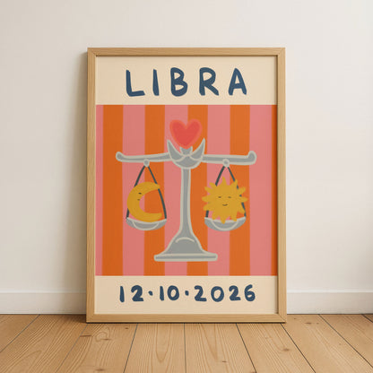 Horoscope Kids Personalised Birthday Art Print