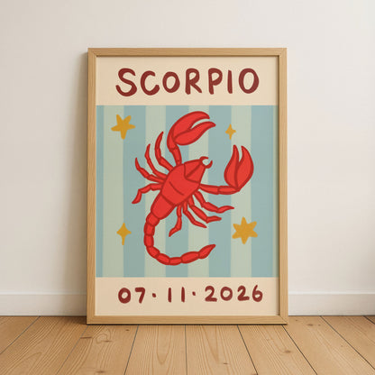 Horoscope Kids Personalised Birthday Art Print