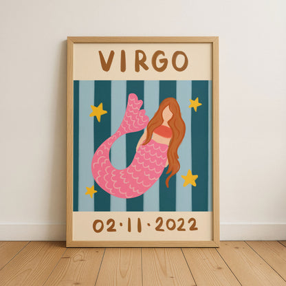 Horoscope Kids Personalised Birthday Art Print