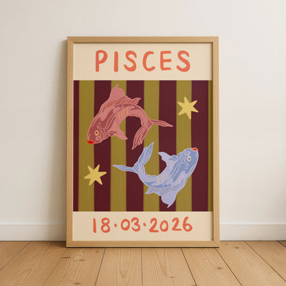 Horoscope Kids Personalised Birthday Art Print