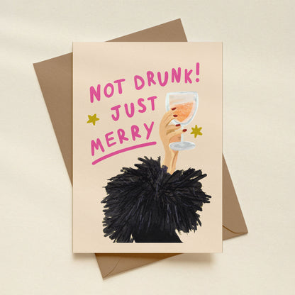 Not Drunk, Just Merry! Christmas Card