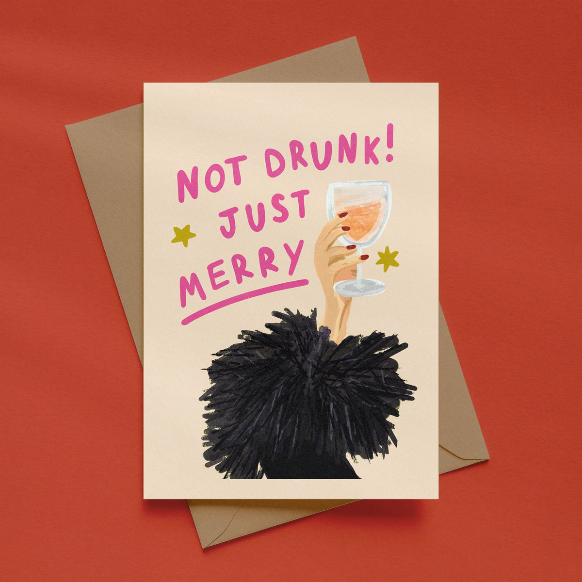 Not Drunk, Just Merry! Christmas Card