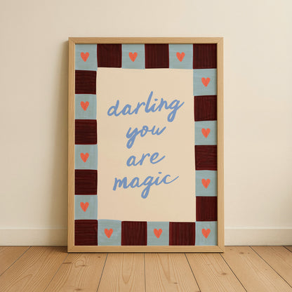 Darling You Are Magic Kids Art Print