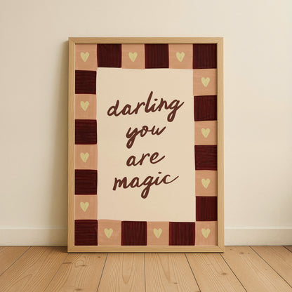 Darling You Are Magic Kids Art Print