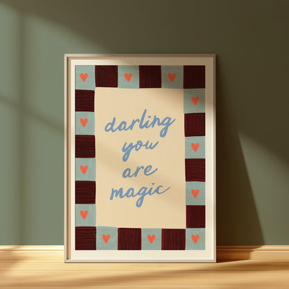 Darling You Are Magic Kids Art Print
