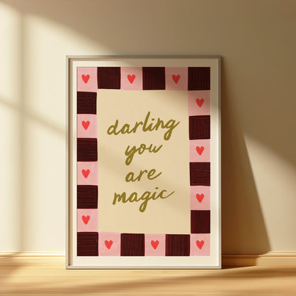 Darling You Are Magic Kids Art Print
