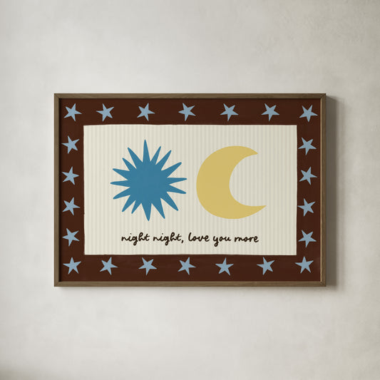Night Night, Love You Kids Art Print
