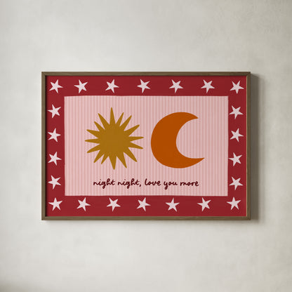 Night Night, Love You Kids Art Print