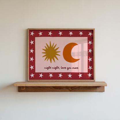 Night Night, Love You Kids Art Print