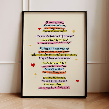 Ode to Mum Art Print