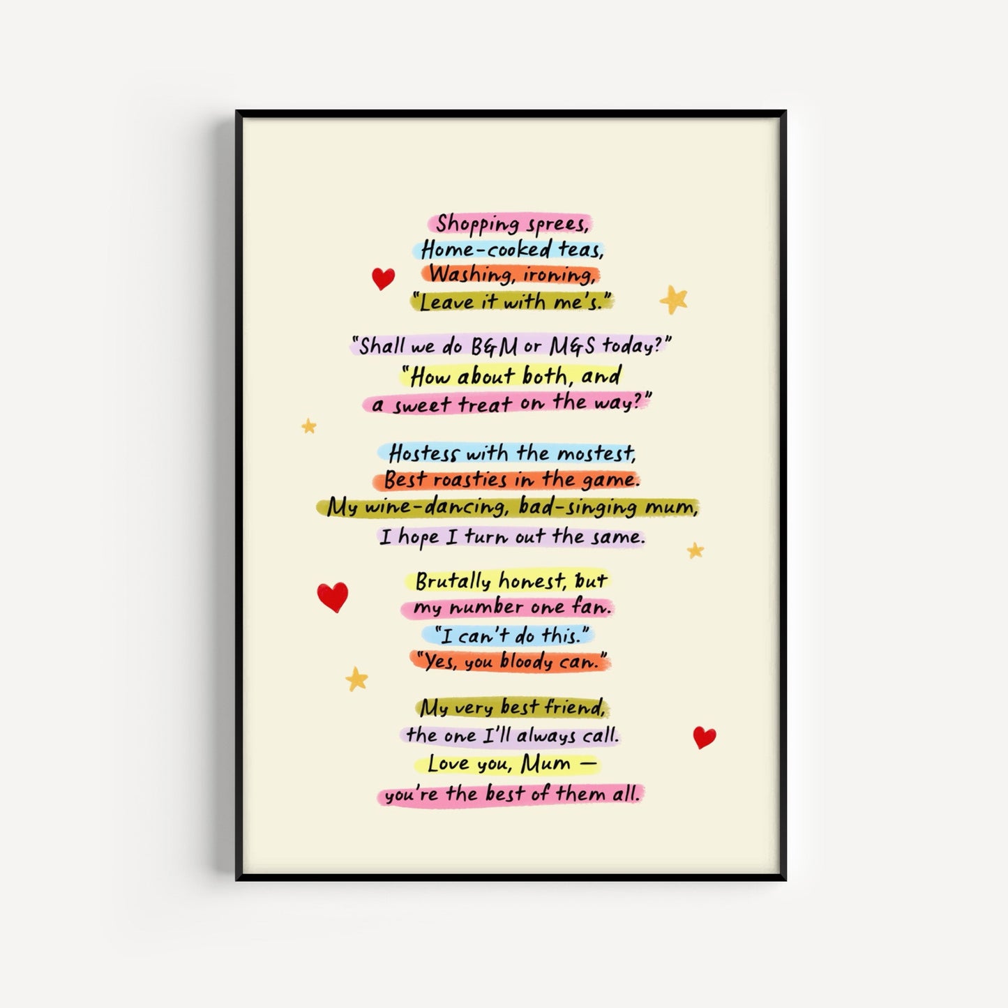 Ode to Mum Art Print