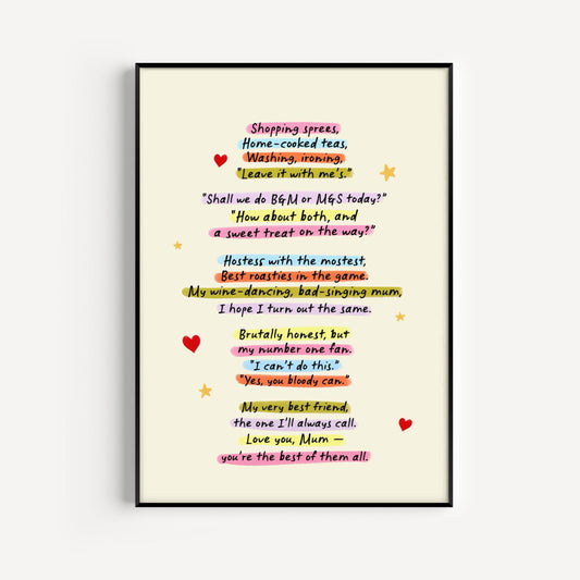 Ode to Mum Art Print