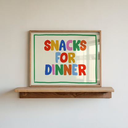 Snacks For Dinner Kids Art Print