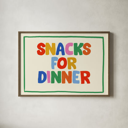 Snacks For Dinner Kids Art Print