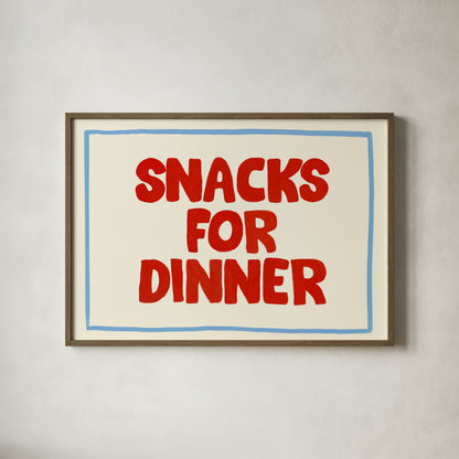 Snacks For Dinner Kids Art Print