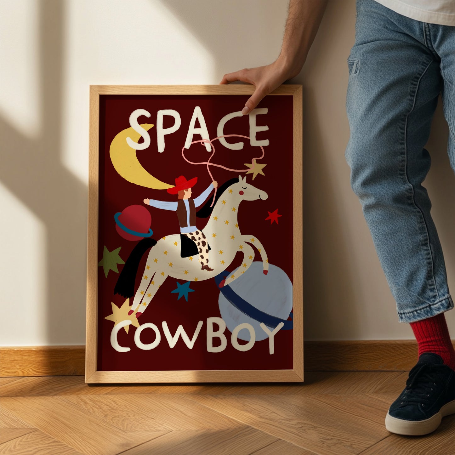 Space Cowboy Kids Art Print