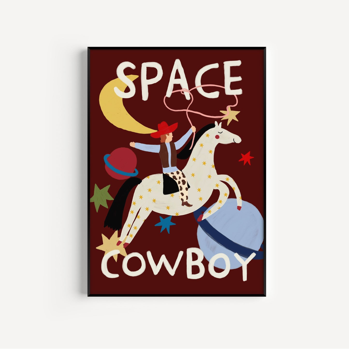 Space Cowboy Kids Art Print