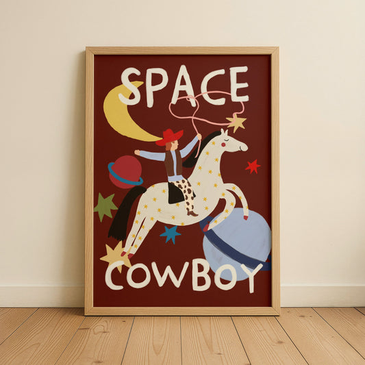 Space Cowboy Kids Art Print