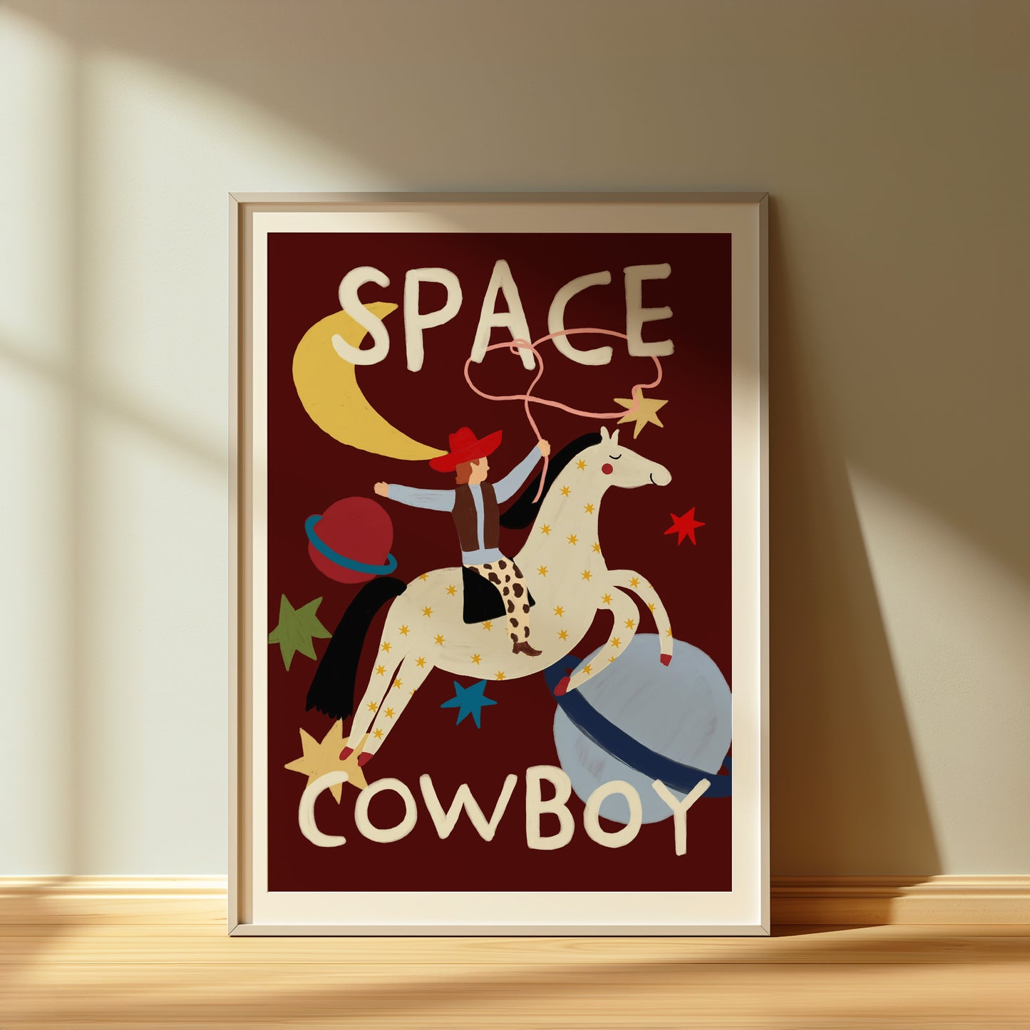 Space Cowboy Kids Art Print
