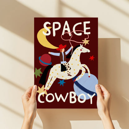 Space Cowboy Kids Art Print