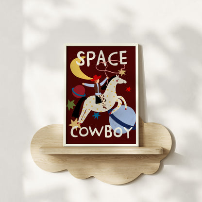 Space Cowboy Kids Art Print