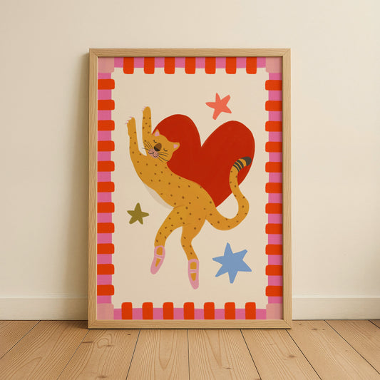 Leopard Ballerina Kids Art Print
