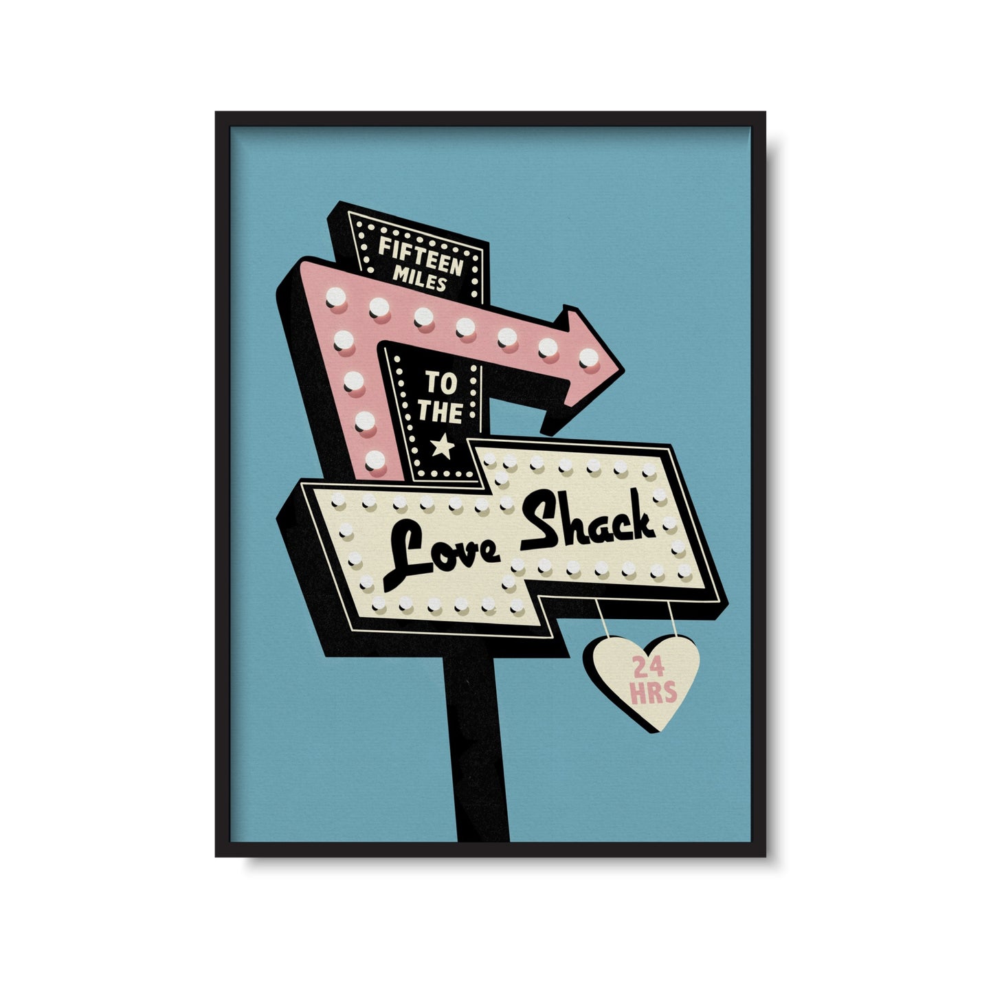 Love Shack Retro Motel Sign Print