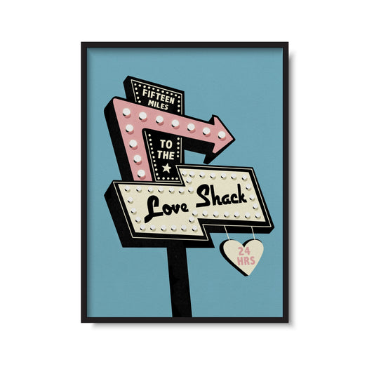 Love Shack Retro Motel Sign Print