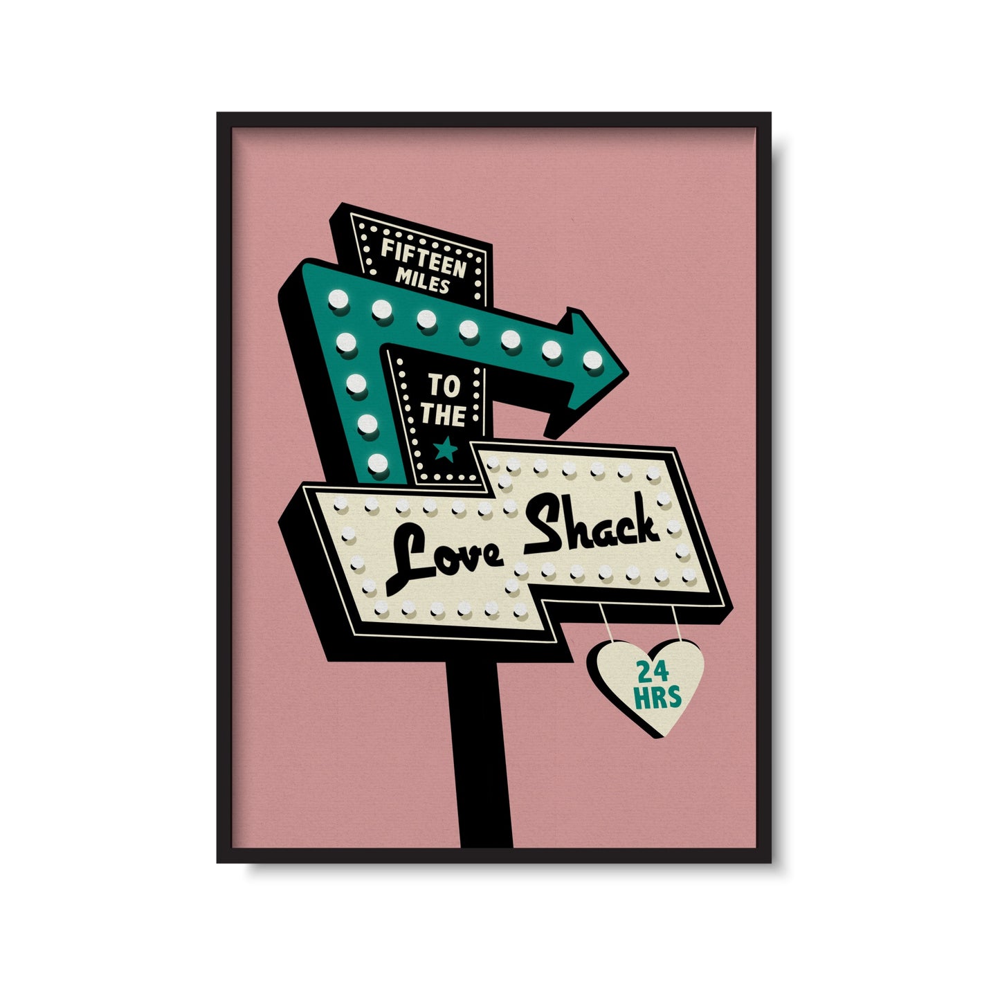 Love Shack Retro Motel Sign Print