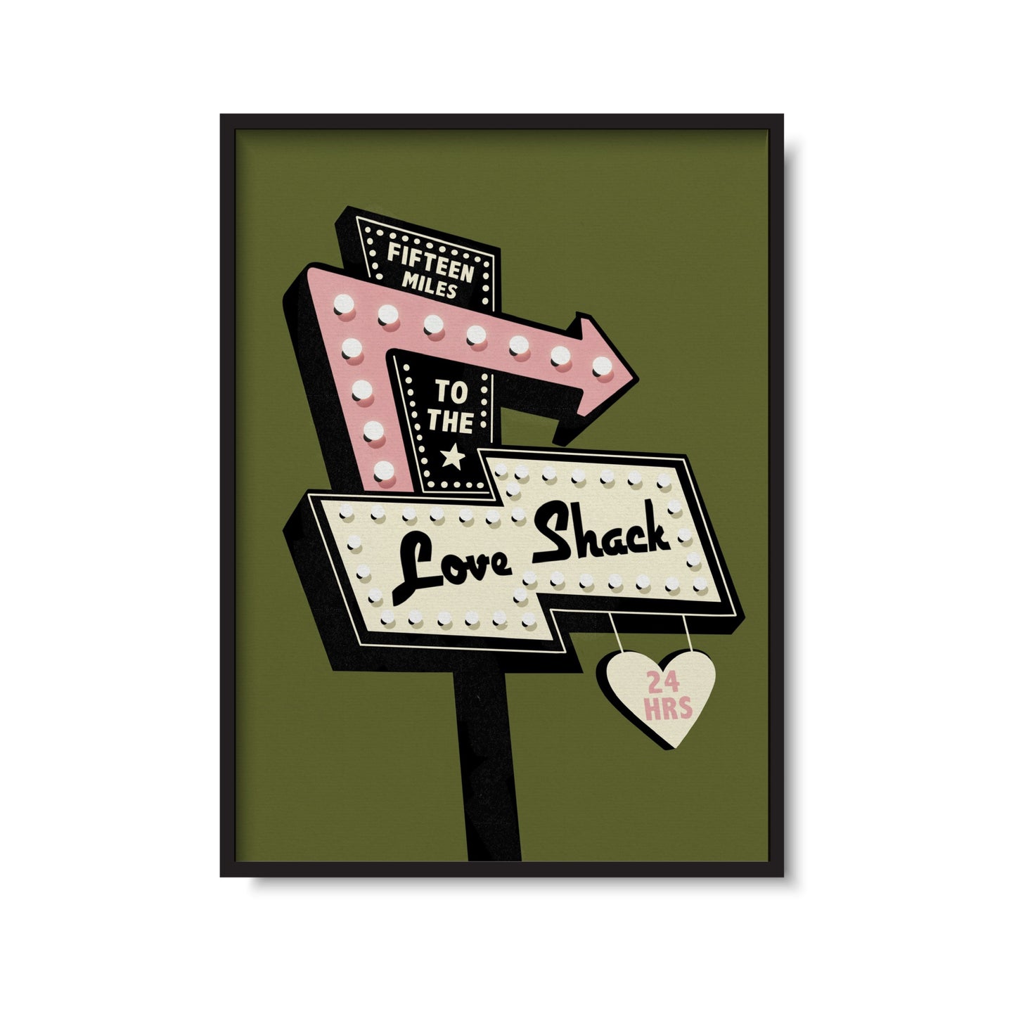Love Shack Retro Motel Sign Print