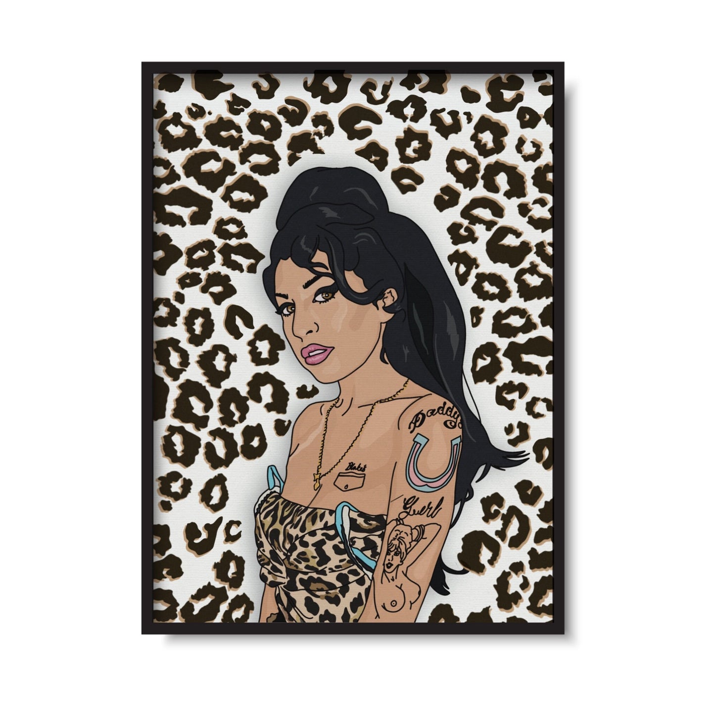 Amy Winehouse Leopard Print Illustration Print